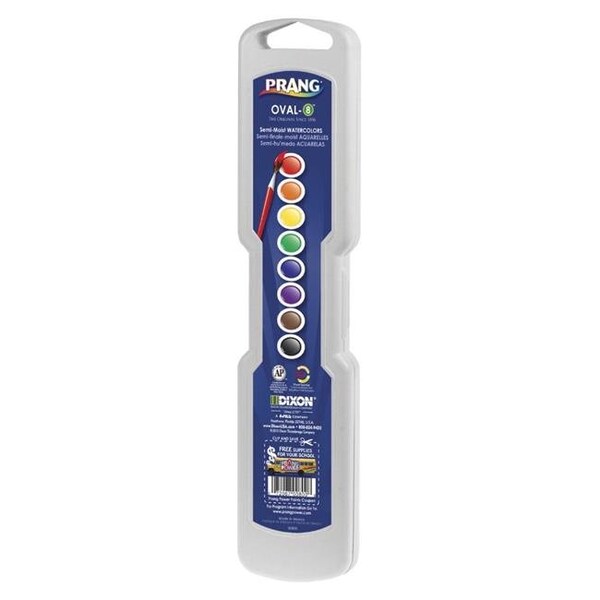 Prang Prang 001233 Non-Toxic Semi-Moist Wax-Free Watercolor Paint Set Plastic Oval Pan; Assorted Color Set 1 1233 - main
